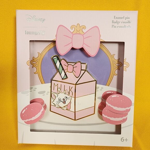 Loungefly Disney Aristocats Marie Milk Carton LE Enamel 3" Pin NEW - Picture 2 of 9